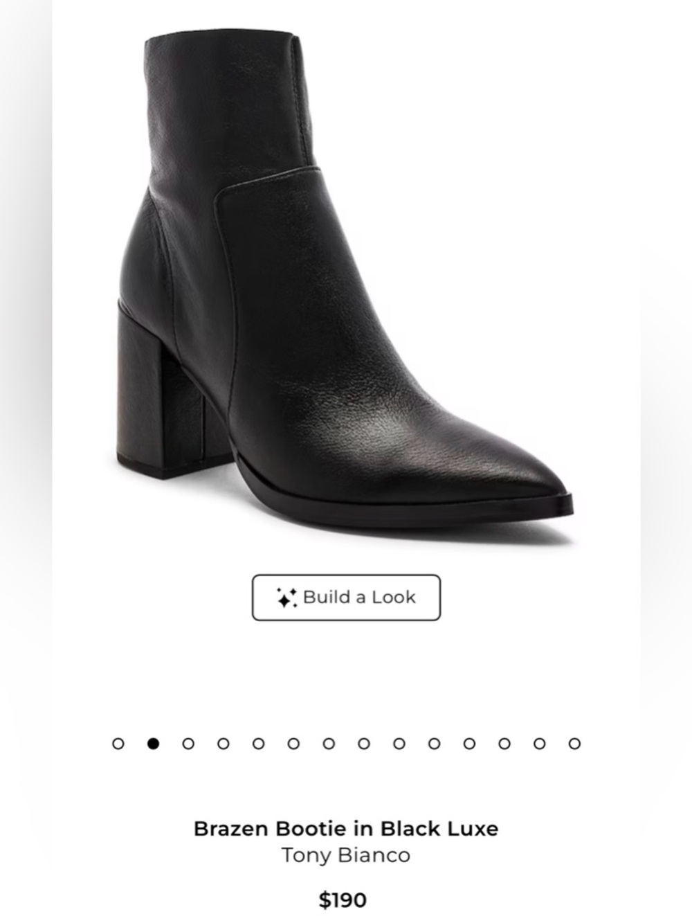 Tony Bianco Black Pointed Block Heel Ankle Boot